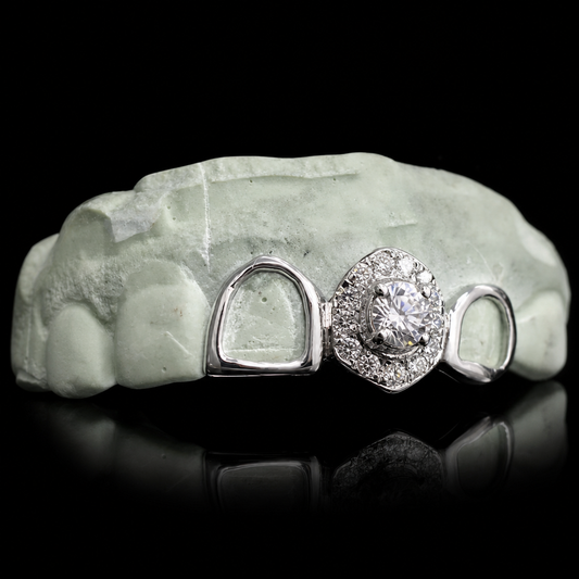 GD Moissanite Halo Grill 14