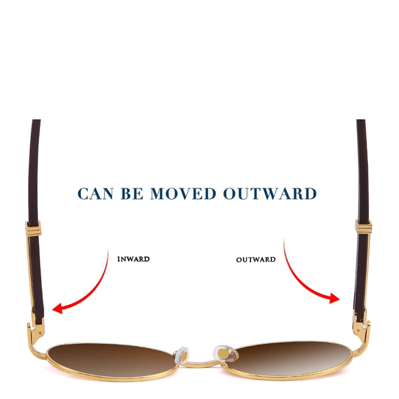 Wooden Vintage Oval Designer Glasses - GOLD DISTRO 