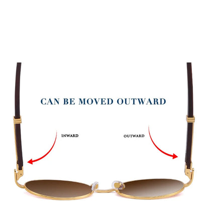 Wooden Vintage Oval Designer Glasses - GOLD DISTRO 